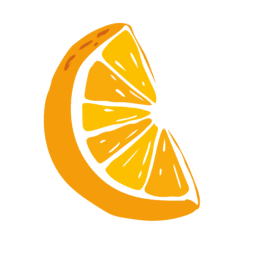 Cartoon fruit image of an orange slice