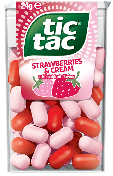 Tic Tac® Strawberries & Cream 24g pack shot 