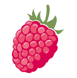 Cartoon fruit image of a raspberry