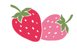 Cartoon fruit imagery of strawberries