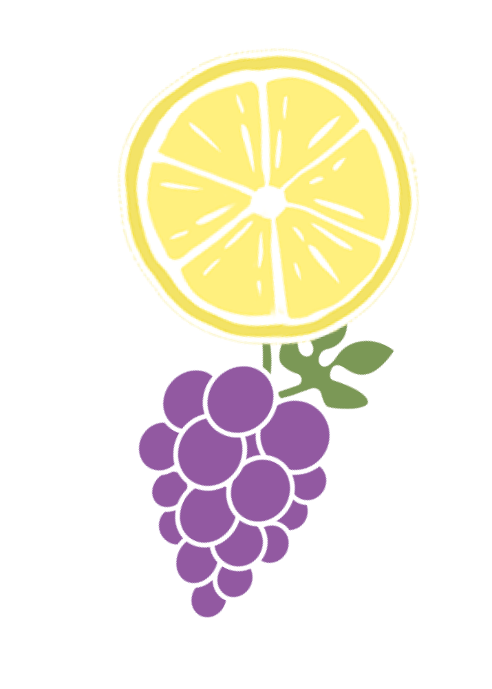 lemon, grapes sticker